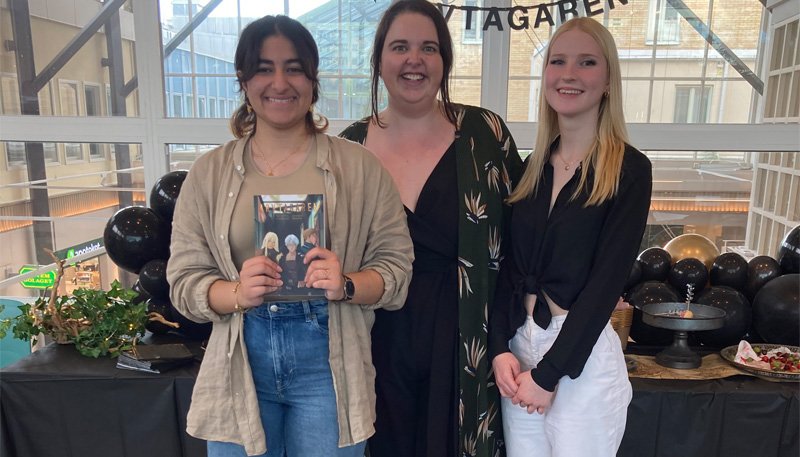 Porträttbild på Jomana Naama, Lisa Blomberg och Veronika Lindberg.
