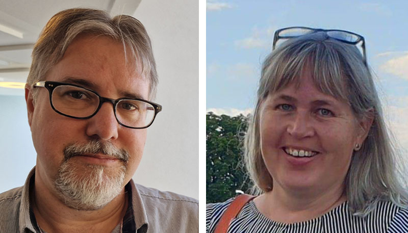 Porträttbild på Olof Berge-Kleber och Karin Enqvist.