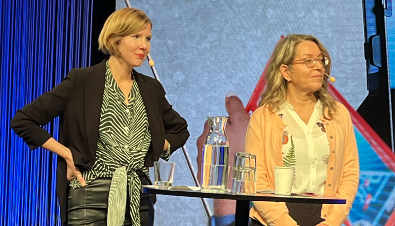Bild på Julia Pennlert och Sirpa Bark från Angelägen forskning.