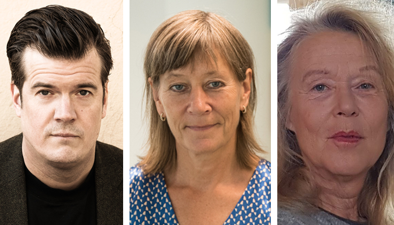 Porträttbild på Gunnar Ardelius, Silvia Ernhagen och Grethe Rottböll.