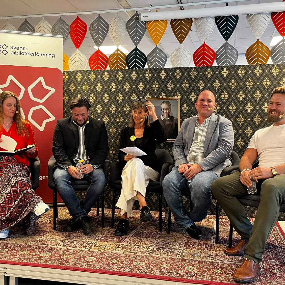 Paneldeltagare på Oskarshamns stadsbibliotek.