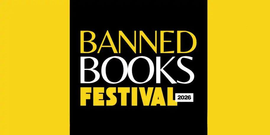 Bild med texten Banned Books Festival 2026.
