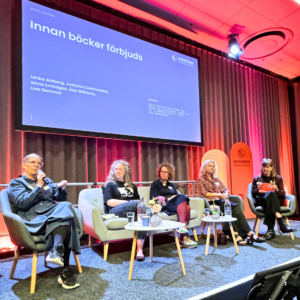 Seminariepanel på Bokmässan.